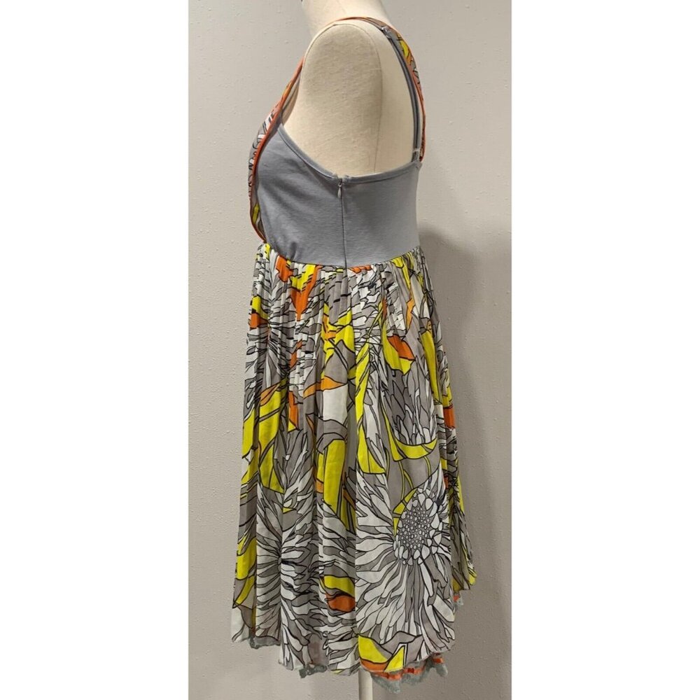 Pura Vida Dress Size 6 Side Zip Embroidered Lace Trim Floral Multicolor Vibrant - Picture 4 of 16